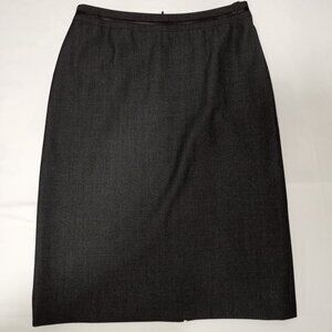 GERARD DAREL GREY PENCIL SKIRT WITH LEATHER-LIKE DETAIL ON WAIST SIZE 38 EUR